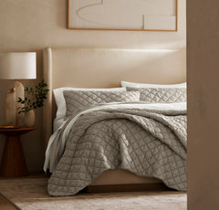 Signature Handstitched Cloud Comforter Set - Pewter
