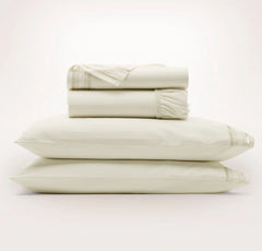Signature Embellished Sheet Set - Cream/Sand Ladder Stitch