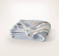 Lavé Wool Throw Blanket - Hydrangea/Cream
