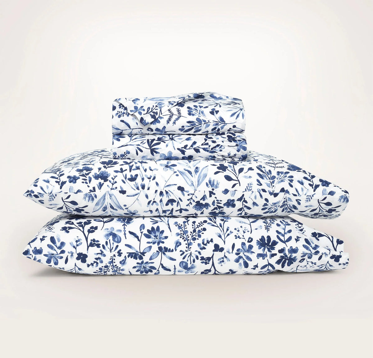 Signature Hemmed Sheet Set - Navy Botanical