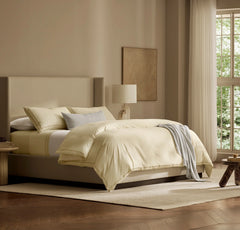 Signature Embellished Duvet Set - Cream/Sand Ladder Stitch
