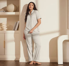 Soft Knit Short Sleeve & Pants Pajama Set - Mist