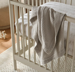 Dream Baby Blanket - Pewter/Cream Picot