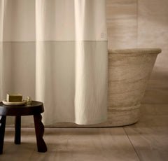 Ottoman Ribbed Shower Curtain - Sand