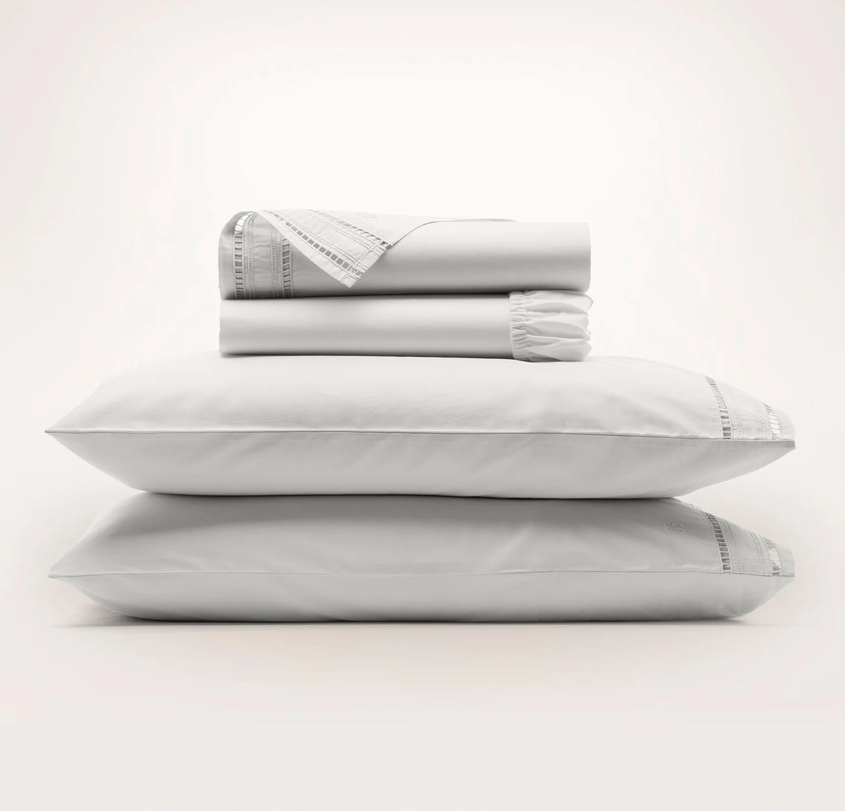 Signature Embellished Sheet Set - Mist/Mist Ladder Stitch