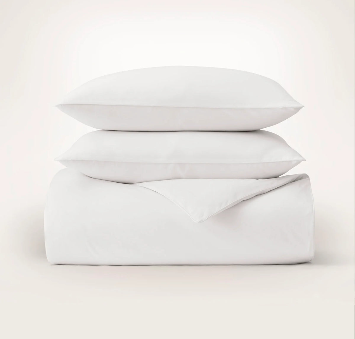 Signature Embellished Duvet Set - White/White Piped Edge