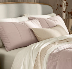 Signature Handstitched Quilted Sham - Dusty Rose