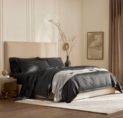 Percale Hemmed Duvet Set - Night