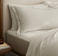 Signature Embellished Duvet Set - White/Oak Embroidered