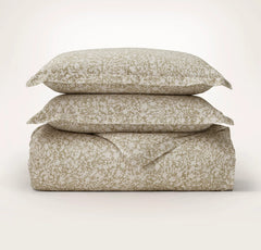 Percale Hemmed Duvet Set - Oak Garden