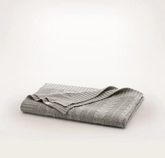 Cable Knit Baby Blanket - Heathered Pewter