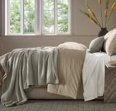 Modern Crochet Bed Blanket - Pewter