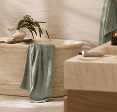 Turkish Ribbed Bath Towel - Sageleaf