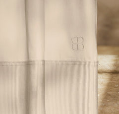 Ottoman Ribbed Shower Curtain - Sand