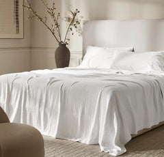 Modern Crochet Bed Blanket - White