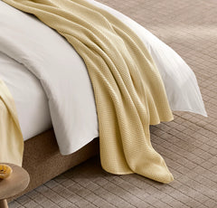 Waffle Bed Blanket - Buttercup