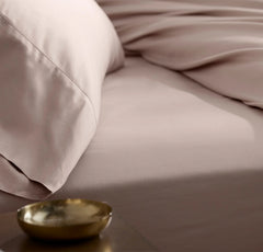 Percale Hemmed Fitted Sheet - Dusty Rose
