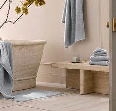 Turkish Ribbed Bath Mat - Shore