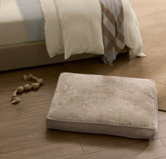 Piped Edge Pet Cushion - Biscuit