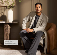 Waffle Robe - Pewter/Stone