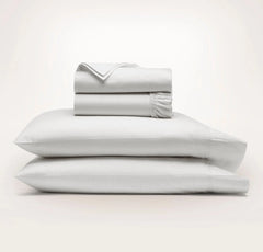 Signature Hemmed Sheet Set - White/Pewter Delicate Stripe