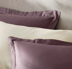 Signature Hemmed Duvet Set - Plum