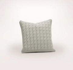 Modern Cable Knit Pillow Cover (20x20) - Heathered Pewter