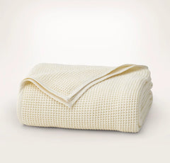 Waffle Bed Blanket - Cream