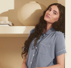 Soft Knit Short Sleeve & Shorts Pajama Set - Mineral