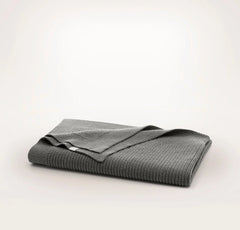 Ribbed Knit Baby Blanket - Heathered Stone
