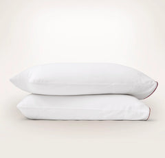 Signature Embellished Pillowcase Set - White/Holly Piped Edge
