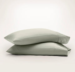 Percale Hemmed Pillowcase Set - Sageleaf
