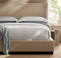 Reserve Embellished Duvet Set - White/White Embroidered Lattice