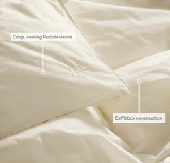 Percale Quilted Down Comforter - Cream