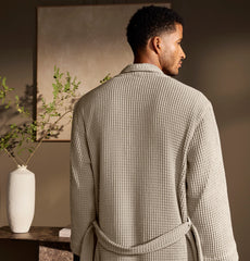 Waffle Robe - Pewter/Stone