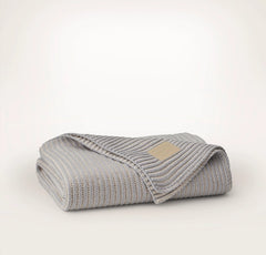 Sunday Knit Throw Blanket - Shore/Heathered Oatmeal