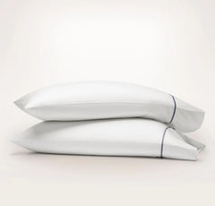 Signature Embellished Pillowcase Set - White/Mineral Embroidered