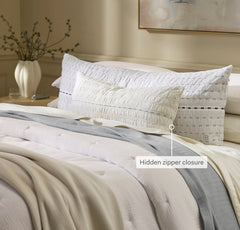 Tideline Pillow Cover (Lumbar) - Cream/Hydrangea