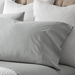 Percale Hemmed Pillowcase Set - Shore