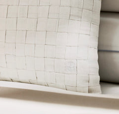 Linen Woven Icon Pillow Cover (Petite Lumbar) - White