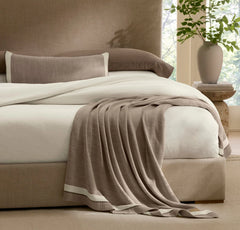 Court Knit Throw Blanket - Heathered Oatmeal