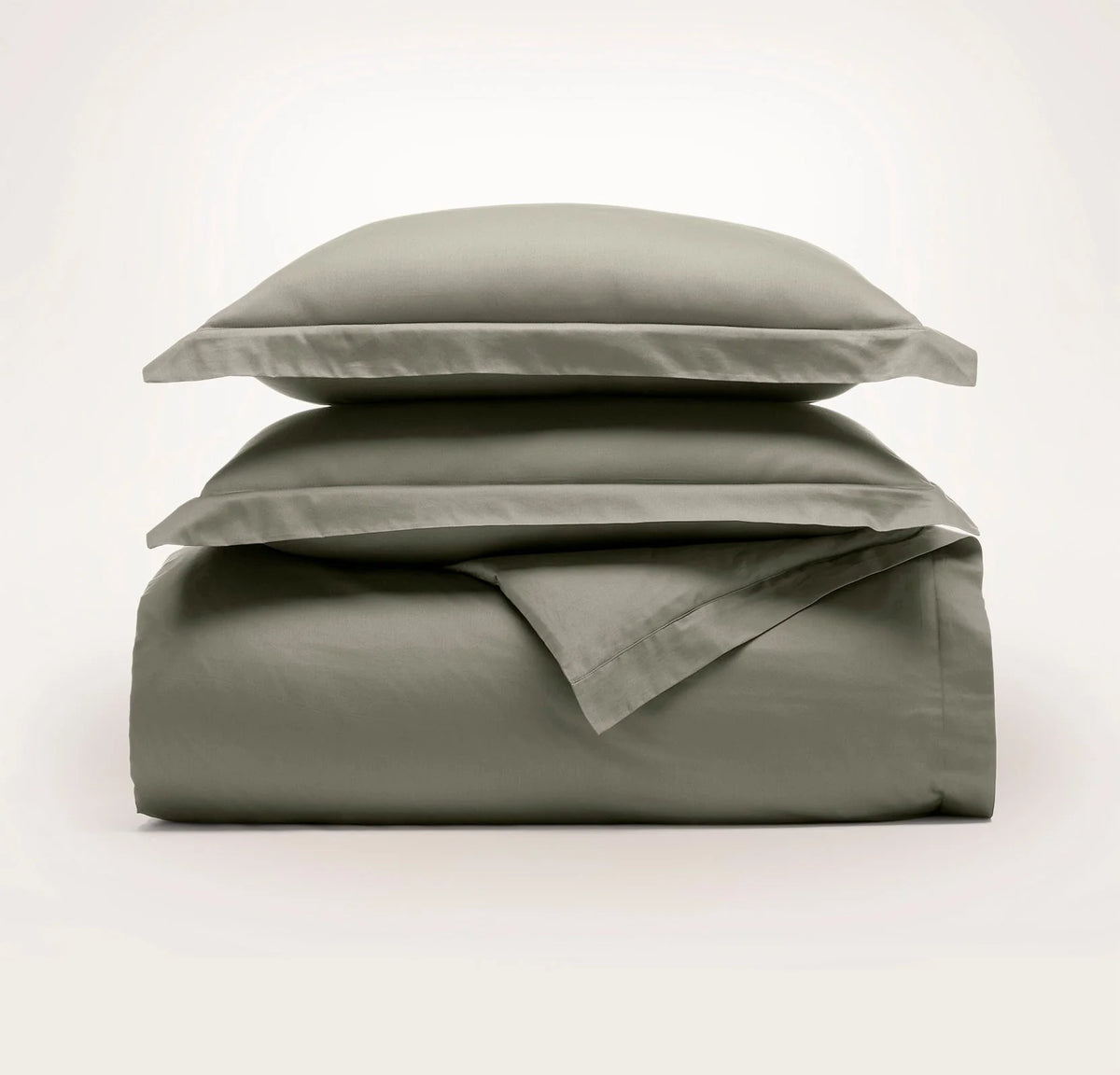 Percale Hemmed Duvet Set - Juniper