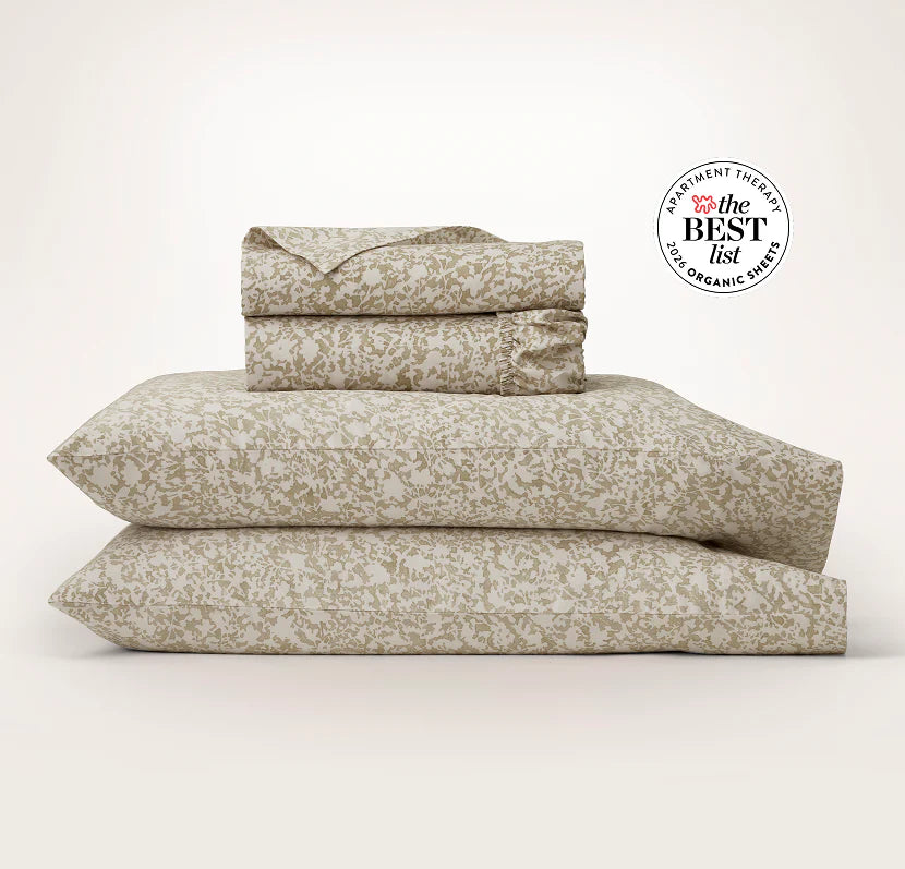 Percale Hemmed Sheet Set - Oak Garden