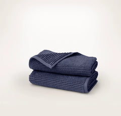 Turkish Ribbed Hand Towels (Pair) - Coastal Navy