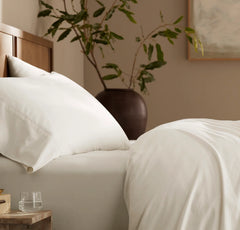 Percale Hemmed Pillowcase Set - Cream