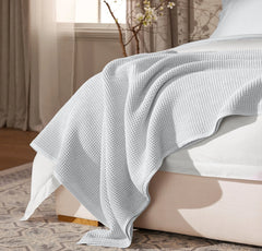Waffle Bed Blanket - Sky