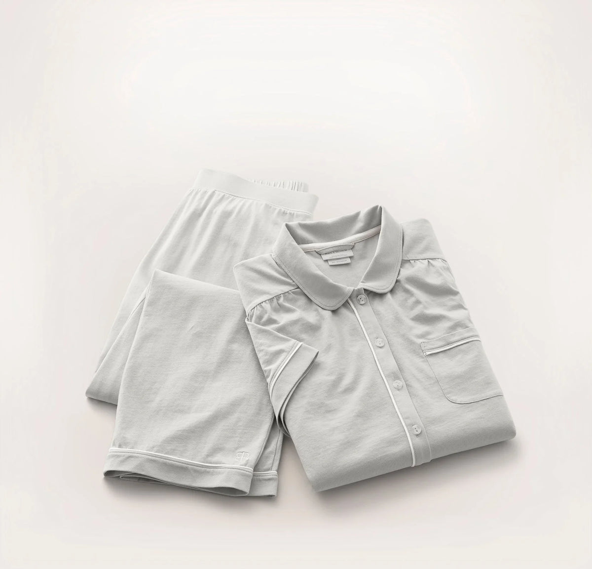 Soft Knit Short Sleeve & Pants Pajama Set - Mist