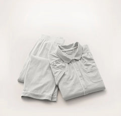 Soft Knit Short Sleeve & Pants Pajama Set - Mist