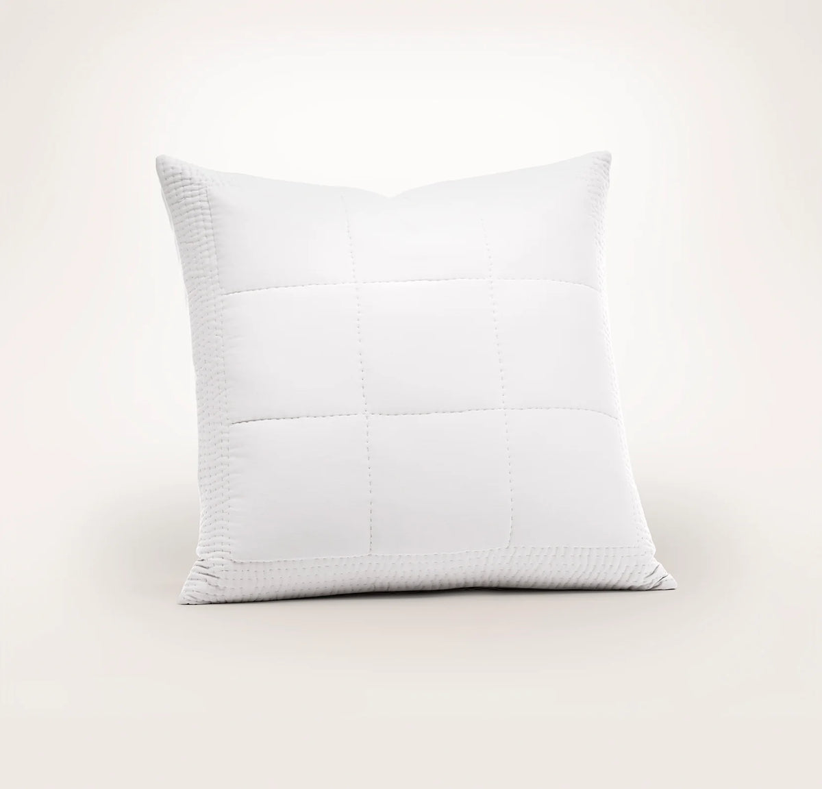 Signature Handstitched Quilted Sham - White