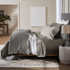 Percale Hemmed Fitted Sheet - Pewter